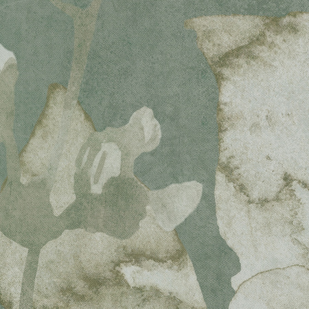 Tapeta winylowa struktura płótna gałązki i liście zielona - TAMAMI (green)