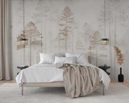 Tapeta winylowa struktura płótna las sepia - NORWOOD (sepia)