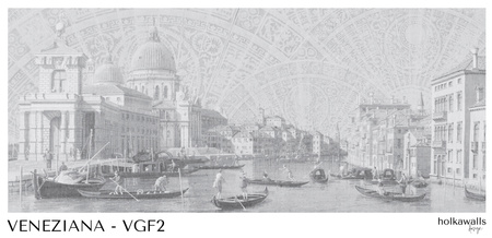 Tapeta winylowa struktura płótna wenecja - VENEZIANA ventaglio (gray)