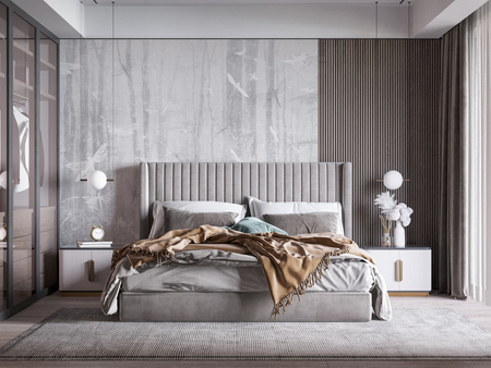 Tapeta winylowa struktura płótna las szara - TAKE A BREATH dragonfly (gray)