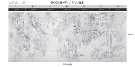 Tapeta winylowa struktura płótna tropikalne liście czarno-biała - KAMARA gray (rustic)