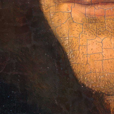 Tapeta winylowa struktura płótna obraz olejny - JAN VAN EYCK & THE BEETLE (red)