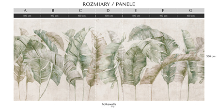 Tapeta winylowa struktura płótna liście tropikalne - GIANNI Simple (green)