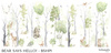 Tapeta winylowa struktura płótna dziecięca kolorowa las zwierzęta - BEAR SAYS HELLO! pastel