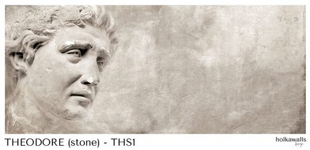 Tapeta winylowa struktura płótna rzeźba antyczna beton beżowa - THEODORE stone (simple)