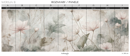 Tapeta winylowa struktura płótna kwiaty kolorowa dekoracyjna - SCARLETT simple (pastel)