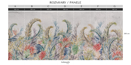 Tapeta winylowa struktura płótna liście tropikalne kolorowa - FLORAL fun