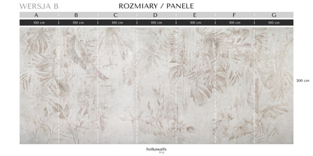 Tapeta winylowa struktura płótna tropikalne liście beżowa - KAMARA beige (rustic)