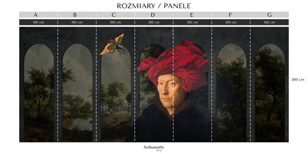 Tapeta winylowa struktura płótna malarstwo - JAN VAN EYCK & THE BEETLE (landscape)