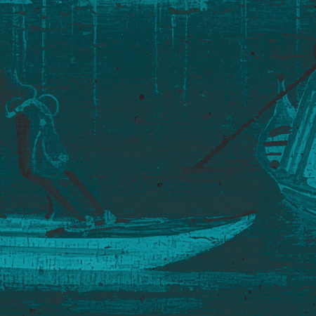 Tapeta winylowa struktura płótna wenecja - VENEZIANA ventaglio (blue)