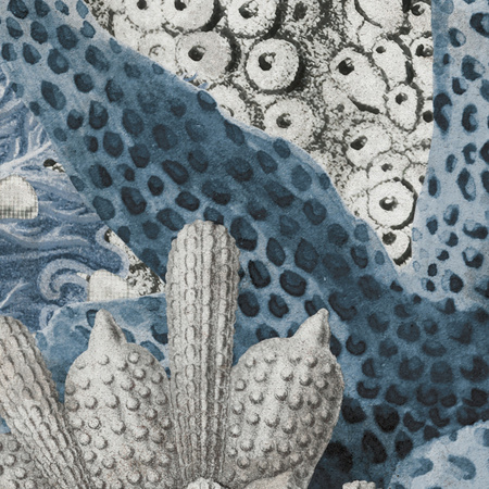 Tapeta winylowa struktura płótna rafa koralowa - NORI blue