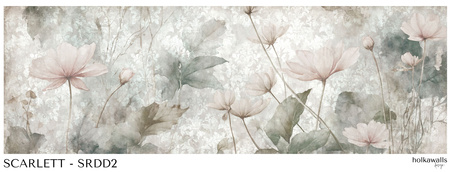 Tapeta winylowa struktura płótna kwiaty pastelowa dekoracyjna - SCARLETT damask (pastel)