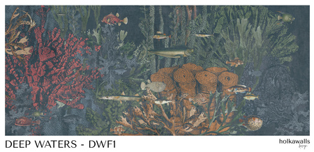 Tapeta winylowa struktura płótna rafa koralowa - DEEP WATERS fish