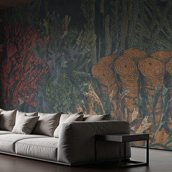 Tapeta winylowa struktura płótna rafa koralowa - DEEP WATERS plants