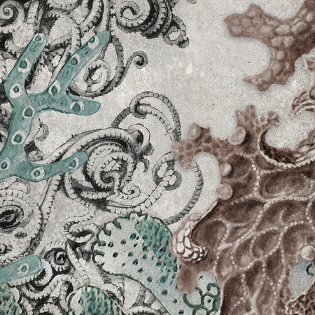 Tapeta winylowa struktura płótna rafa koralowa - NORI pink