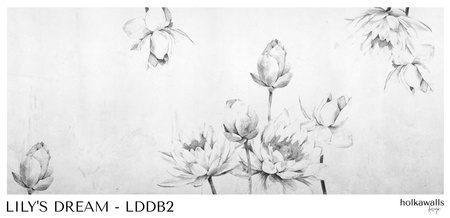 Tapeta winylowa struktura płótna kwiaty lilie szara - LILY'S DREAM pure (black lilies)