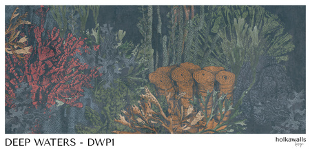 Tapeta winylowa struktura płótna rafa koralowa - DEEP WATERS plants