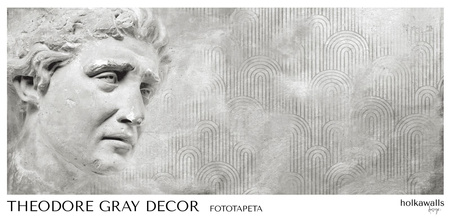 Tapeta winylowa struktura płótna rzeźba antyczna beton szara - THEODORE gray (decor)