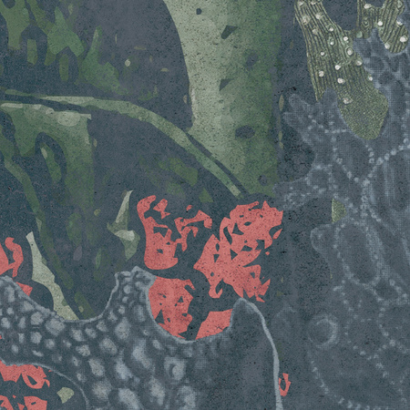 Tapeta winylowa struktura płótna rafa koralowa - DEEP WATERS plants