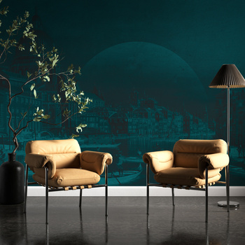 Tapeta winylowa struktura płótna wenecja - VENEZIANA sole (blue)