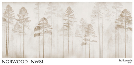 Tapeta winylowa struktura płótna las sepia - NORWOOD (sepia)