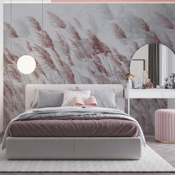 Tapeta winylowa struktura płótna trawy różowa - ZEPHYR rosa