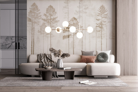 Tapeta winylowa struktura płótna las sepia - NORWOOD (sepia)