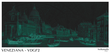 Tapeta winylowa struktura płótna wenecja - VENEZIANA ventaglio (green)