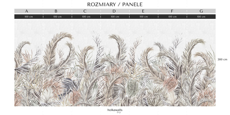 Tapeta winylowa struktura płótna liście tropikalne pastelowa - FLORAL pastel