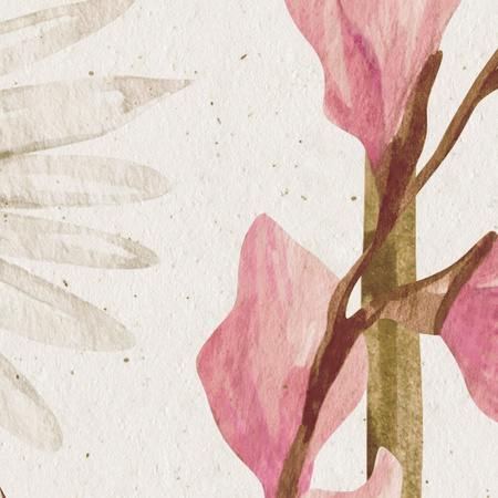 Tapeta winylowa struktura płótna kwiaty różowe łąka - AUDREY pink (simple)