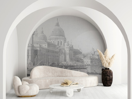 Tapeta winylowa struktura płótna wenecja - VENEZIANA sole (gray)