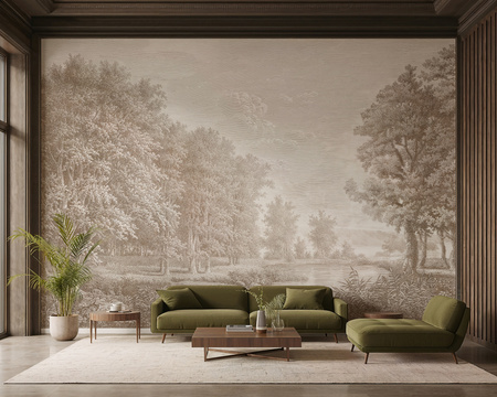 Tapeta winylowa struktura płótna widok beżowa - LUNDBY (beige)