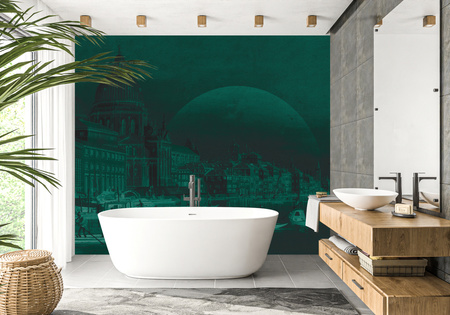 Tapeta winylowa struktura płótna wenecja - VENEZIANA ventaglio (green)