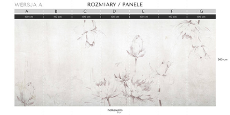 Tapeta winylowa struktura płótna kwiaty lilie szara - LILY'S DREAM pure (pink lilies)