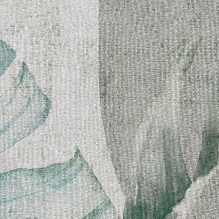 Tapeta winylowa struktura płótna liście tropikalne - GIANNI Arch (turquoise)