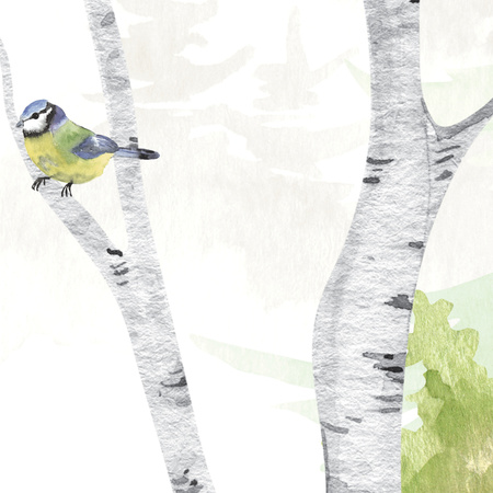 Tapeta winylowa struktura płótna dziecięca kolorowa las zwierzęta - BEAR SAYS HELLO! color