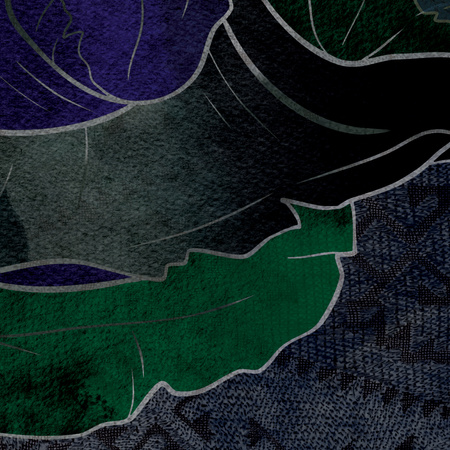 Tapeta winylowa struktura płótna kwiaty granatowa - SECRETO blue