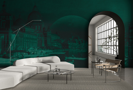 Tapeta winylowa struktura płótna wenecja - VENEZIANA sole (green)