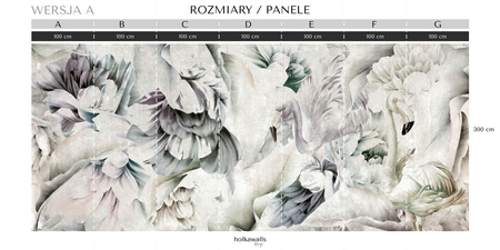 Tapeta winylowa struktura płótna kwiaty flamingi szara - IMALAI smokey