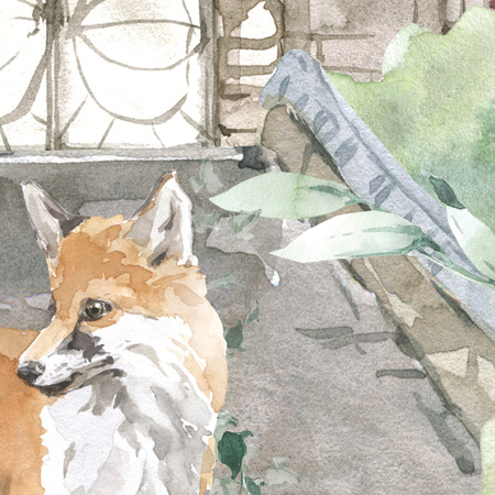 Tapeta winylowa struktura płótna dziecięca kolorowa bajkowa księzniczka - FOX IS MY FRIEND beige