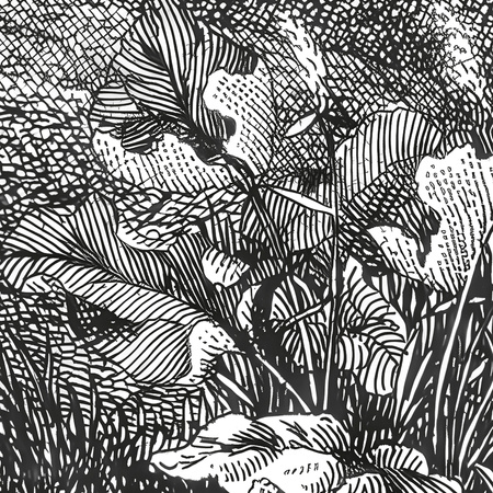 Tapeta winylowa struktura płótna widok czarno-biała - LUNDBY (gray)