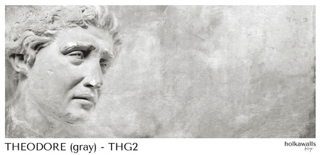 Tapeta winylowa struktura płótna rzeźba antyczna beton szara - THEODORE gray (simple)