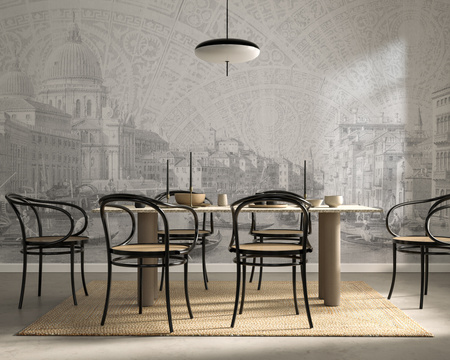 Tapeta winylowa struktura płótna wenecja - VENEZIANA ventaglio (gray)