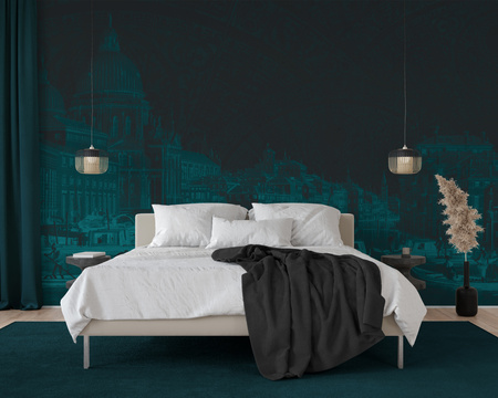 Tapeta winylowa struktura płótna wenecja - VENEZIANA sole (blue)