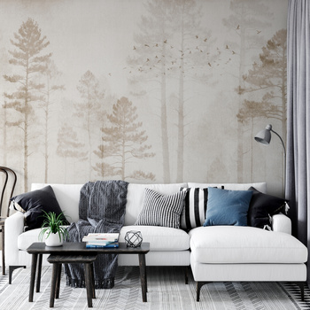 Tapeta winylowa struktura płótna las sepia - NORWOOD (sepia)