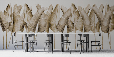 Tapeta winylowa struktura płótna liście bananowca beżowa - TALAMANCA beige (light)