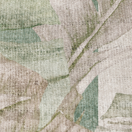 Tapeta winylowa struktura płótna liście tropikalne - GIANNI Arch (green)