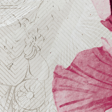 Tapeta winylowa struktura płótna kwiaty peonie różowa - MEMORY LANE violet (decor)