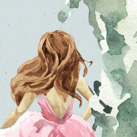 Tapeta winylowa struktura płótna dziecięca kolorowa bajkowa księzniczka - FOX IS MY FRIEND blue