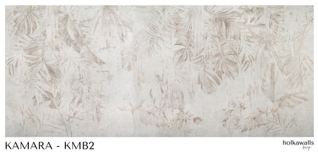 Tapeta winylowa struktura płótna tropikalne liście beżowa - KAMARA beige (rustic)